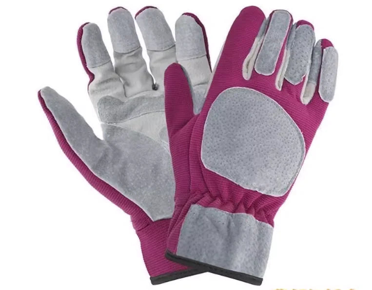 Breathable Soft Pigskin Work Gloves for Gardening