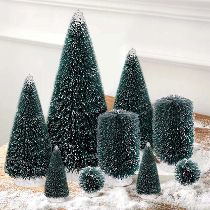 9Pcs Mini Christmas Trees Christmas Decor