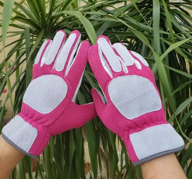 Breathable Soft Pigskin Work Gloves for Gardening