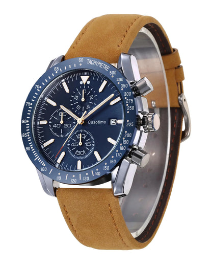 Leather Chronograph Quartz Watch