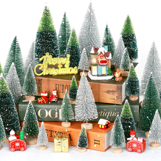 30Pcs Mini Christmas Tree Decor Artificial Christmas