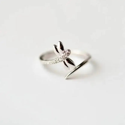 Silver Dragonfly Ring
