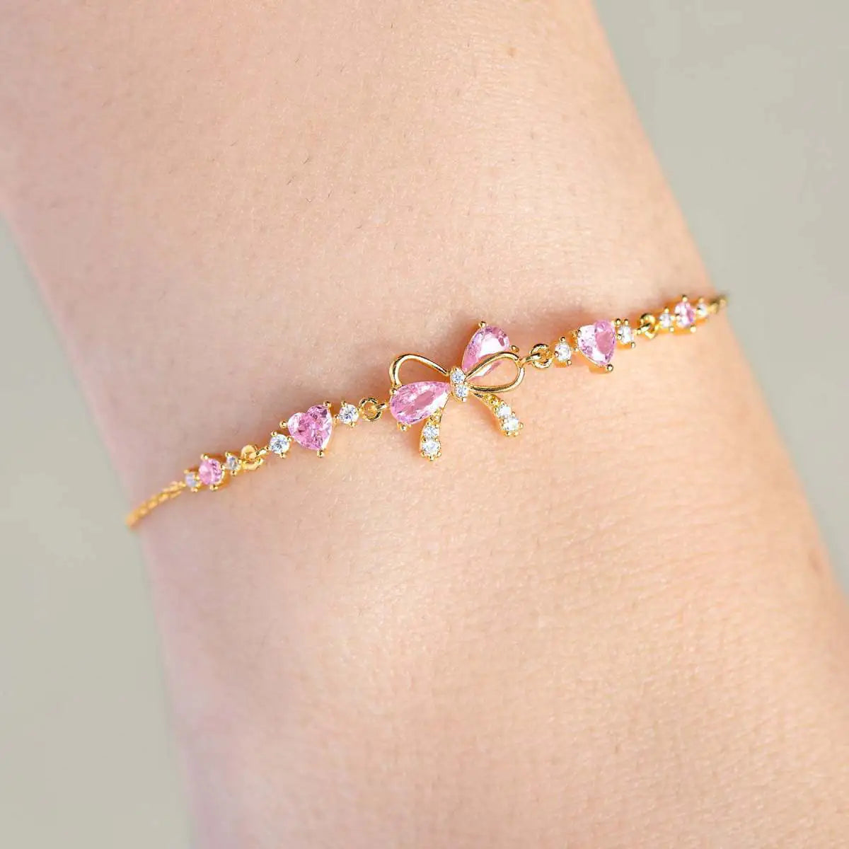 Heart Zircon Bowknot Bracelet