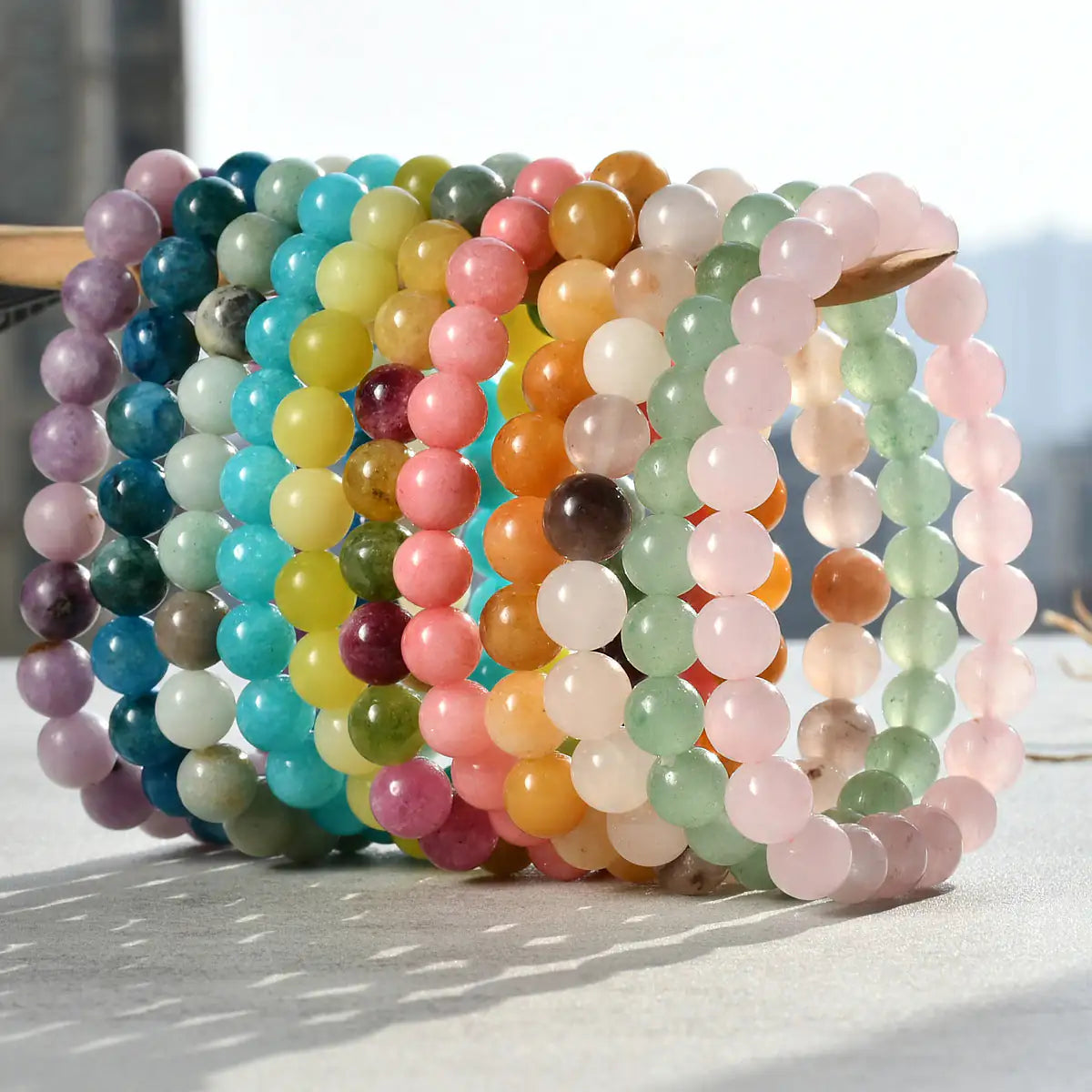 Geometric Mixed Material Bracelet
