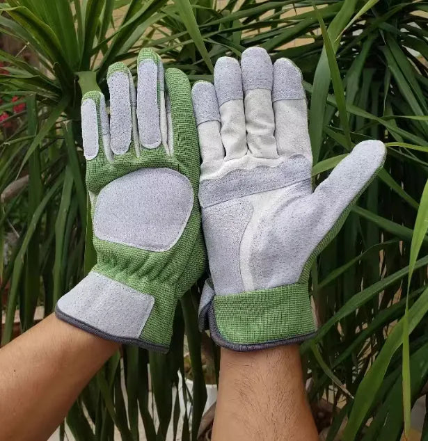 Breathable Soft Pigskin Work Gloves for Gardening